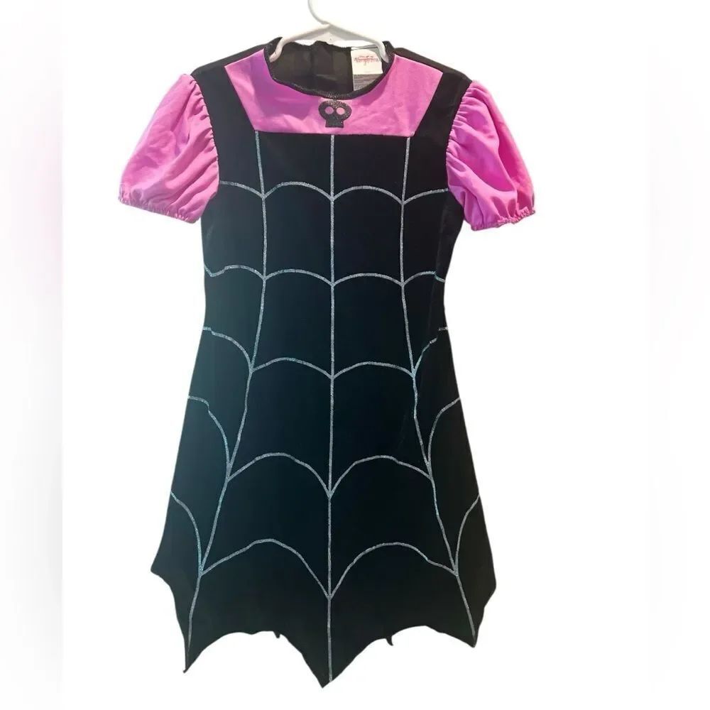 🦇 Disney Vampirina Girls Halloween Costume Dress – Black & Pink Spiderweb